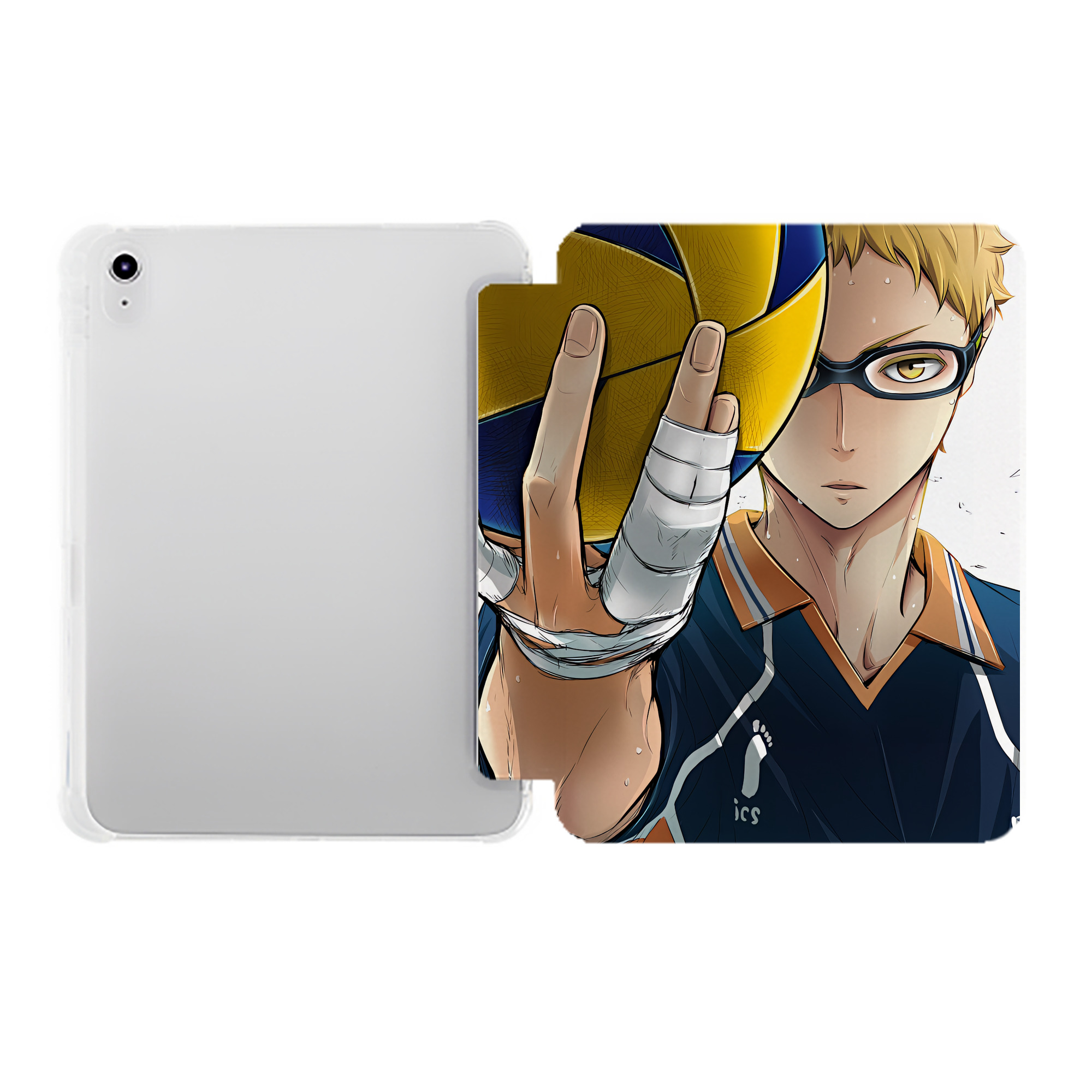 （画像用） ハイキュー!! Haikyu!! IPad ケース ペン収納付き 三つ折りスタンド PUレザー×シリコン 対応機種9.5/10.5/10.9インチ